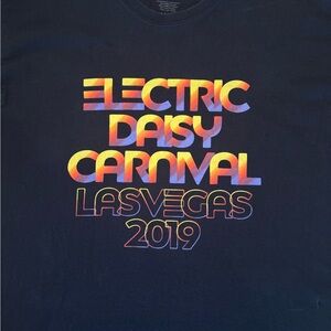 Official Electric Daisy Carnival eDC Las Vegas 2019 Black T-Shirt size Large